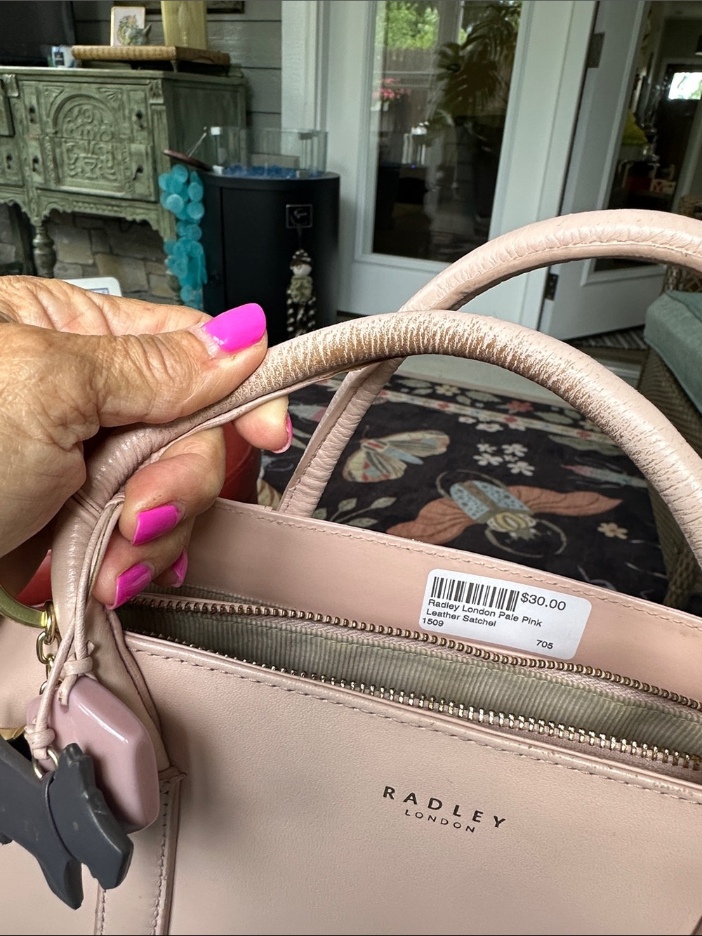 Radley London Pale Pink Leather Satchel - Picture 9 of 9
